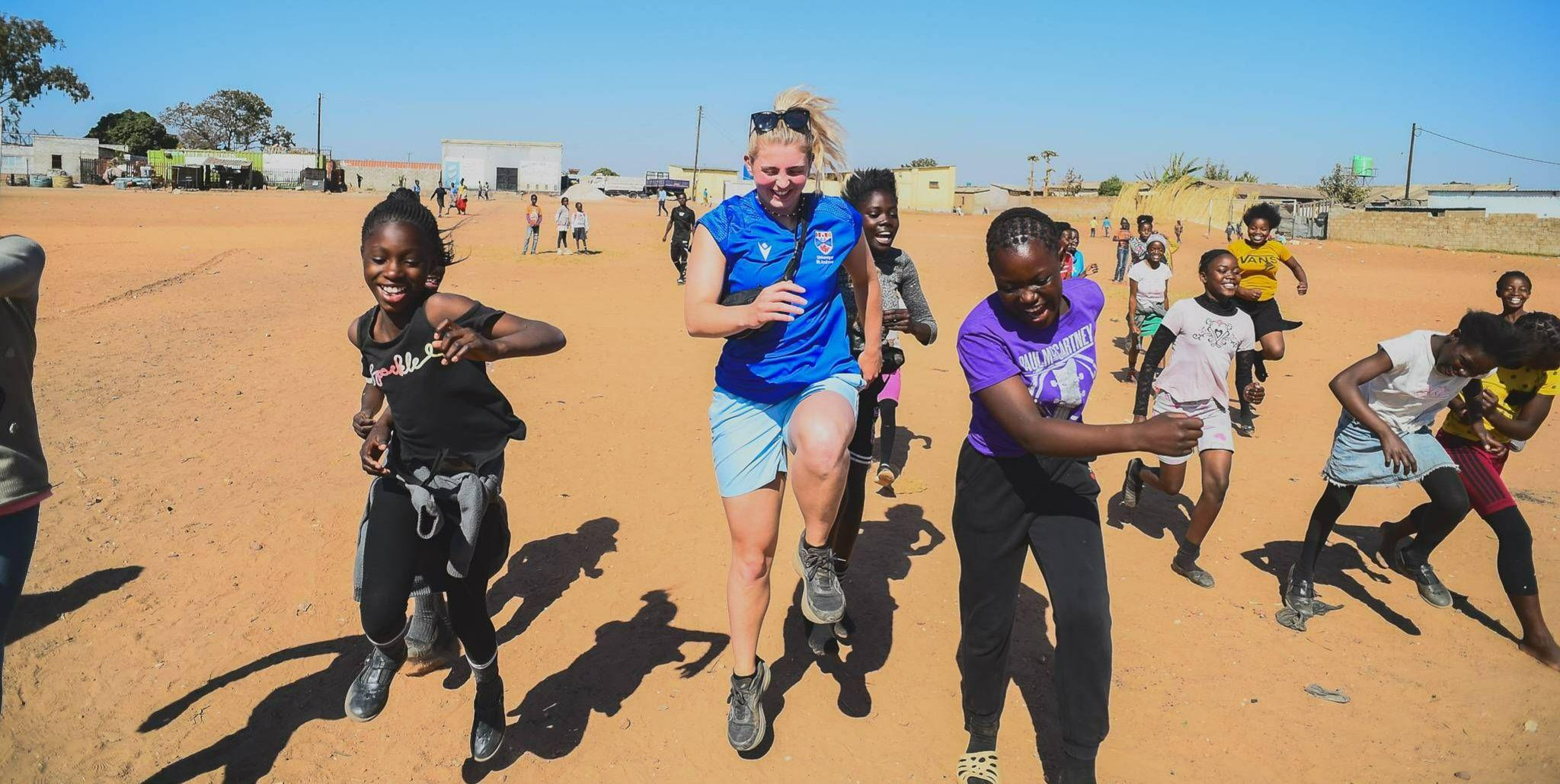 Saints Sport student volunteering in Zambia